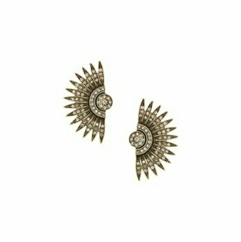 Gold & Crystal Sula Wing Earrings